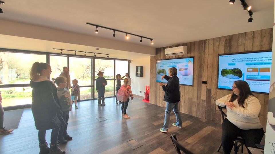 Schools’ webinar next to bear enclosure